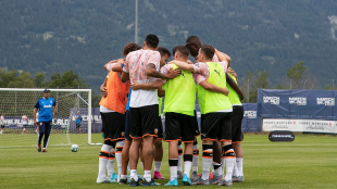 El Valencia entrenando