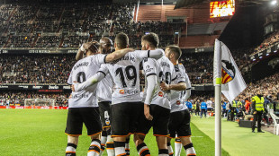 El Valencia celebra un gol 