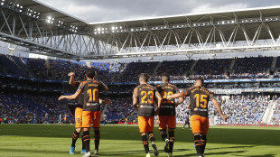 El Valencia celebrando un gol