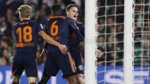 El Valencia celebrando un gol