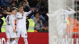 El Valencia celebrando un gol