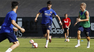 El Valencia entrenando