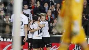 El Valencia celebrando un gol