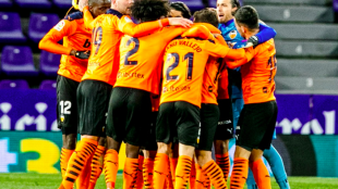El Valencia celebra un gol 