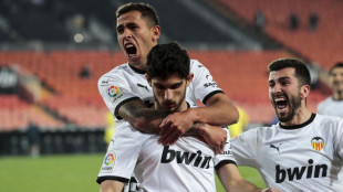 El Valencia celebra un gol 