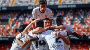 El Valencia celebra un gol 