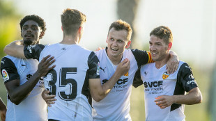 El Valencia celebra un gol 