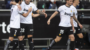 El Valencia celebra un gol 