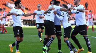 El Valencia celebra un gol 
