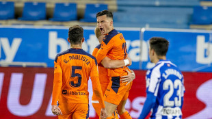 El Valencia celebra un gol 