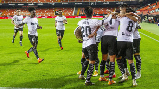 El Valencia celebrando un gol