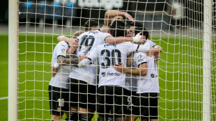 El Valencia celebrando un gol