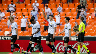 El Valencia celebra un gol 