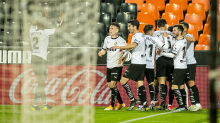 El Valencia celebra un gol 