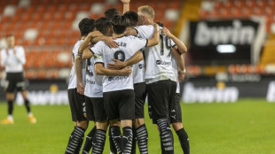 El Valencia celebra un gol 