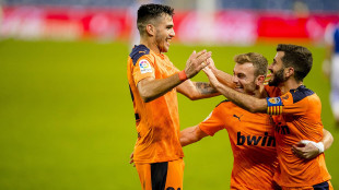 El Valencia celebra un gol 