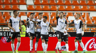 El Valencia celebrando un gol