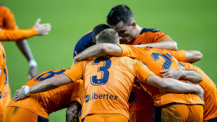 El Valencia celebra un gol 