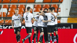 El Valencia celebra un gol 