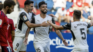 El Valencia celebrando un gol
