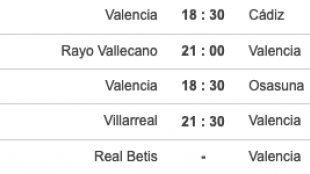 Calendario Valencia CF