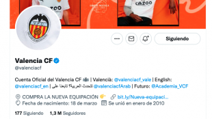 Redes sociales del Valencia CF