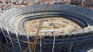 Estadio Nou Mestalla en construcción candidato sede Mundial 2030 Valencia CF