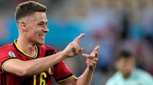 Thorgan Hazard durante un partido con el Anderlecht esta temporada