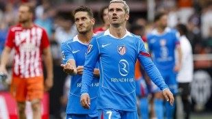 Antoine Griezmann celebra gol contra Valencia CF en Mestalla