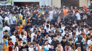 Disturbios en Mestalla antes del Valencia CF-Barça por protestas