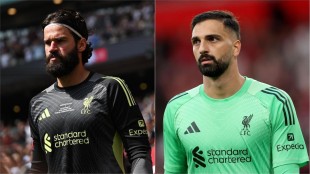 Mamardashvili durante un partido con el Liverpool en Anfield