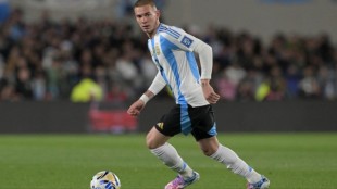 Guido Rodríguez durante un entrenamiento con la selección argentina