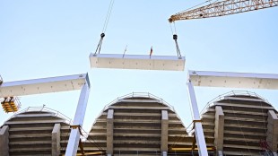 Pilares acero Nou Mestalla Valencia CF construcción estadio obras