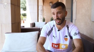 José Luis Gayà, capitán del Valencia CF, durante un partido en Mestalla
