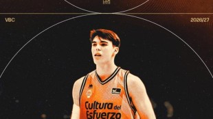 Lucas Marí, alero del Valencia Basket, durante un partido en Liga Endesa