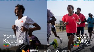 Cartel élite Maratón Valencia 2026 Kejelcha Tesfay corredores