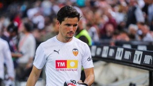 Hugo Guillamón en rueda de prensa explicando su salida del Valencia
