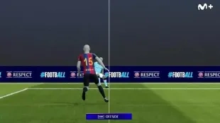 Nacho Ferri ve anulado un gol en Champions por fuera de juego milimétrico